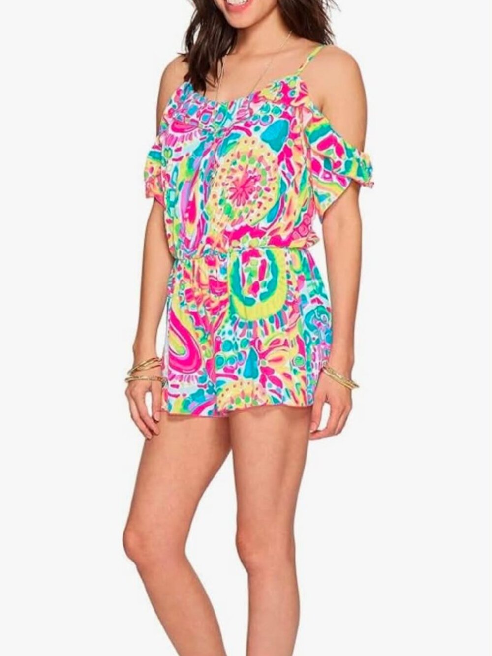 Lilly Pulitzer Women's Fenella Romper Floral Print Women's size Medium